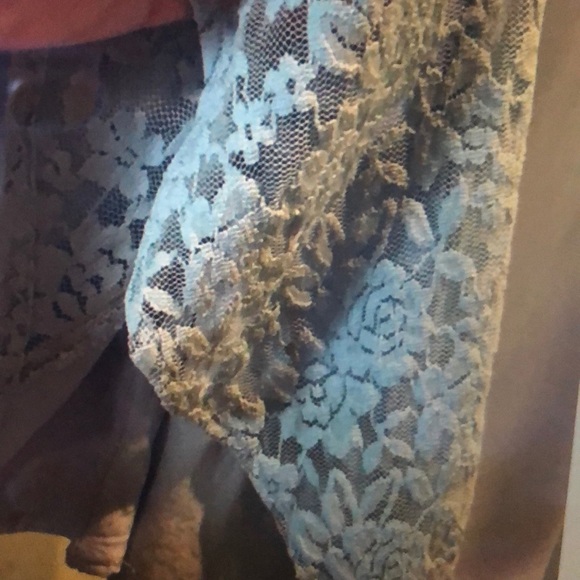 Staccato Strap Lace Soft Blue Tunic Dress M - Picture 12 of 12